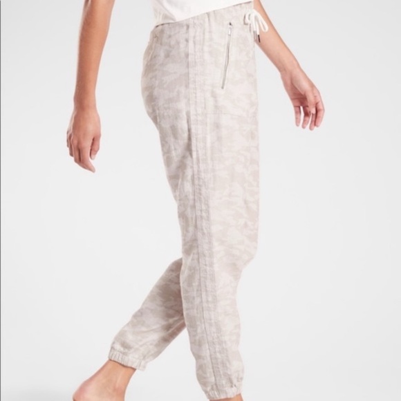 ATHLETA Neutral Camo Cabo Linen Joggers - sz 18 - Picture 2 of 14